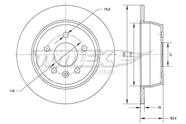 TOMEX BRAKES Jarrulevy TX 70-62